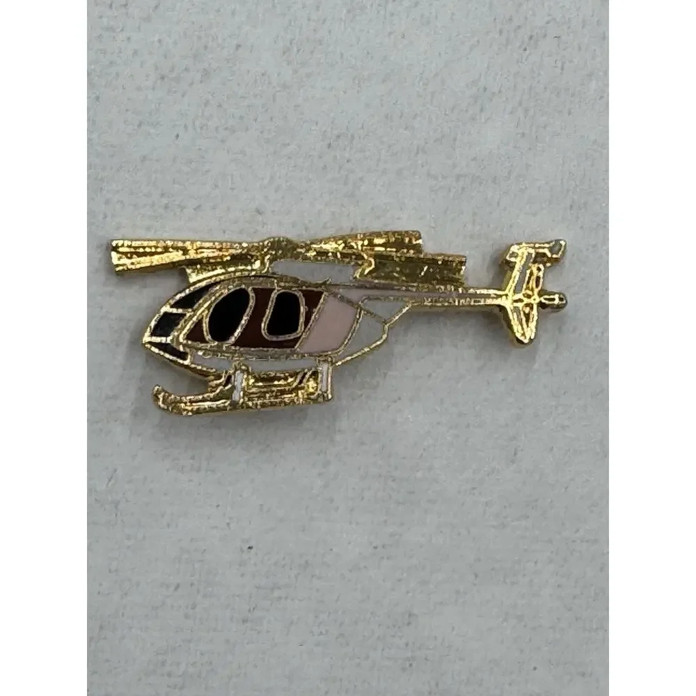 Helicopter Gold Colored Background Lapel‎ Hat Pin